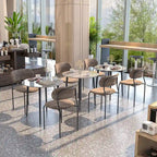 Marble Top Round Dining Table with Metal Legs for Dining Room Kitchen