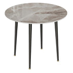Marble Top Round Dining Table with Metal Legs for Dining Room Kitchen