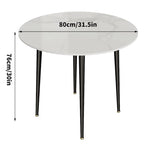 Marble Top Round Dining Table with Metal Legs for Dining Room Kitchen