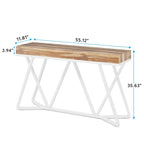 55 Inch Wood Console Table, Sofa Table Entryway Table with Unique Metal Legs
