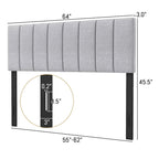 Linen Upholstered Headboard for Full and Queen Size Bed Frames