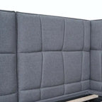Upholstered Platform Bed with LED Lights and U-Shaped Headboard