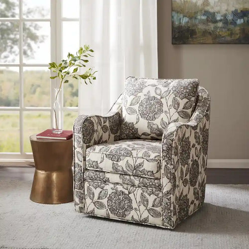 Betty Slub-weave Wide-seat 360-degree Swivel Armchair Set of 2