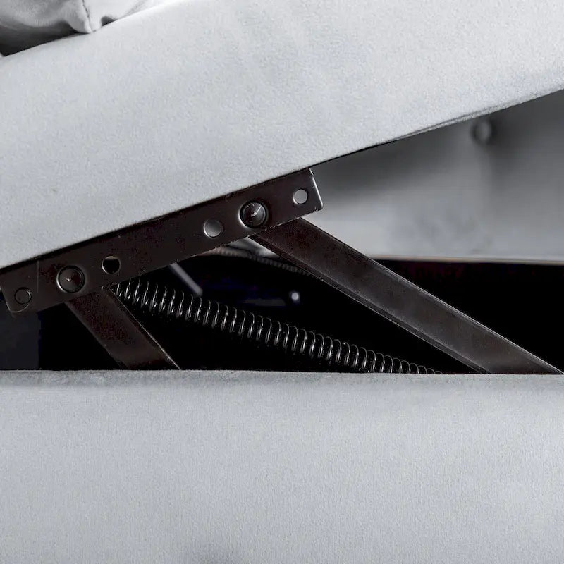 Chaise Lounge Indoor,Velvet Lounge Chair for Bedroom with Storage & Pillow,Modern Upholstered Rolled Arm Chase Lounge