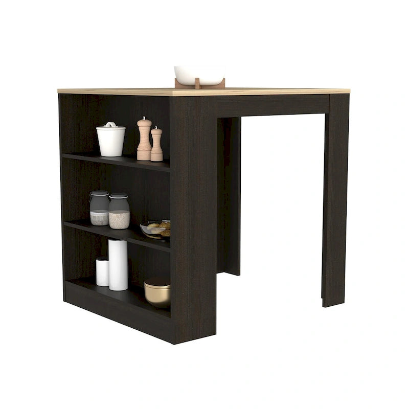 Kitchen Counter Dining Table, Kitchen, Black / Pine