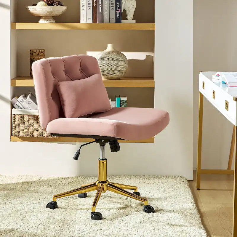 Modern Flannel Swivel And Tilt Office Chair With Backrest