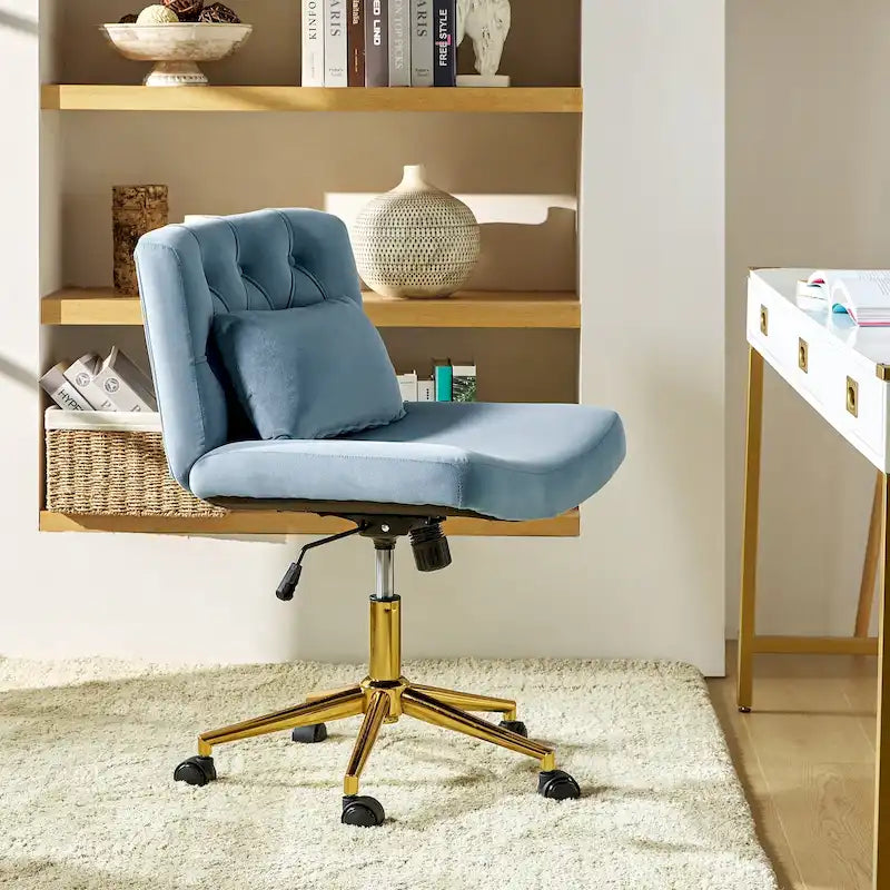 Modern Flannel Swivel And Tilt Office Chair With Backrest