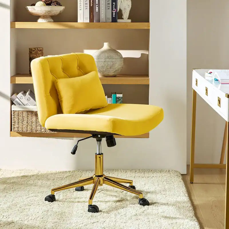 Modern Flannel Swivel And Tilt Office Chair With Backrest