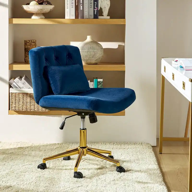 Modern Flannel Swivel And Tilt Office Chair With Backrest