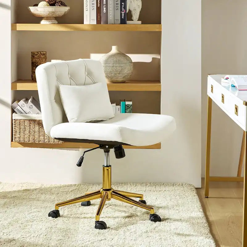 Modern Flannel Swivel And Tilt Office Chair With Backrest