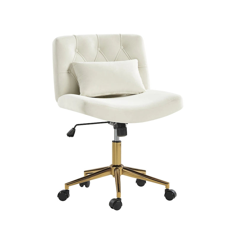 Modern Flannel Swivel And Tilt Office Chair With Backrest