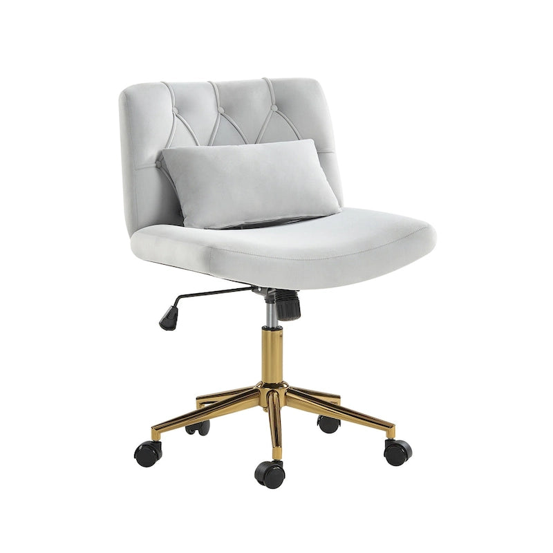 Modern Flannel Swivel And Tilt Office Chair With Backrest