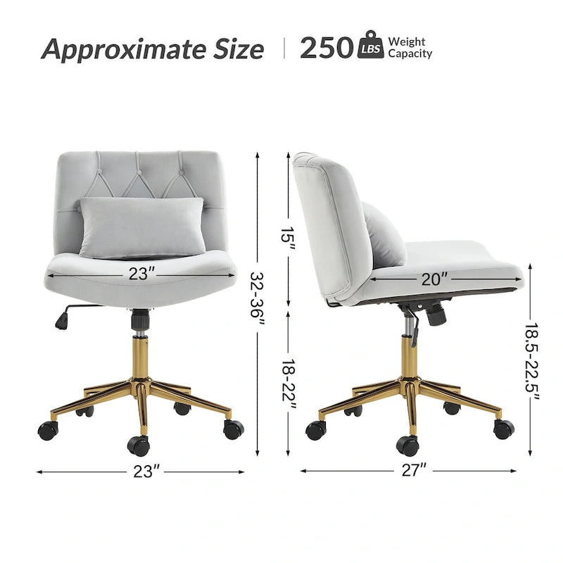Modern Flannel Swivel And Tilt Office Chair With Backrest