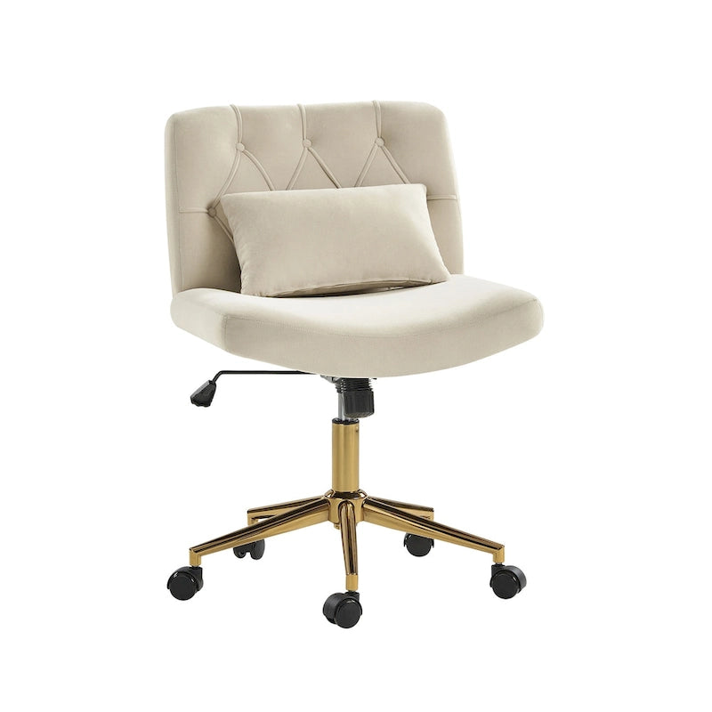 Modern Flannel Swivel And Tilt Office Chair With Backrest