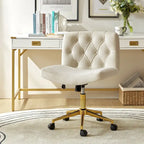 Modern Flannel Swivel And Tilt Office Chair With Backrest