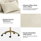 Modern Flannel Swivel And Tilt Office Chair With Backrest