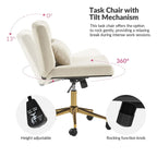Modern Flannel Swivel And Tilt Office Chair With Backrest