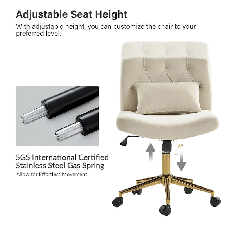 Modern Flannel Swivel And Tilt Office Chair With Backrest