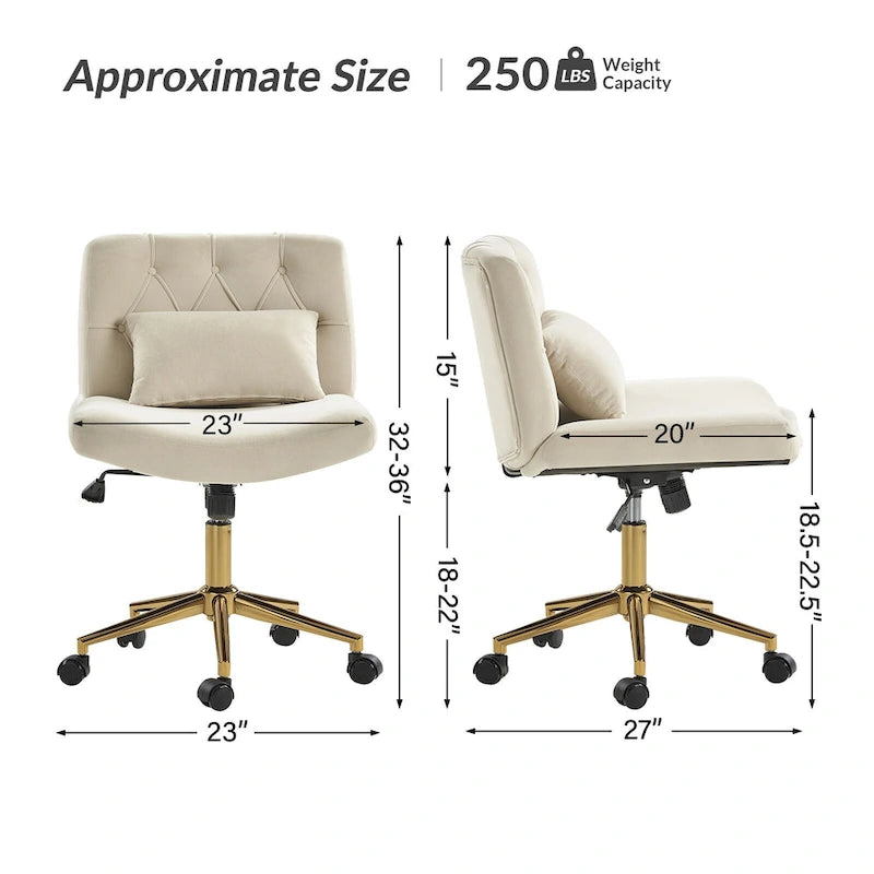 Modern Flannel Swivel And Tilt Office Chair With Backrest