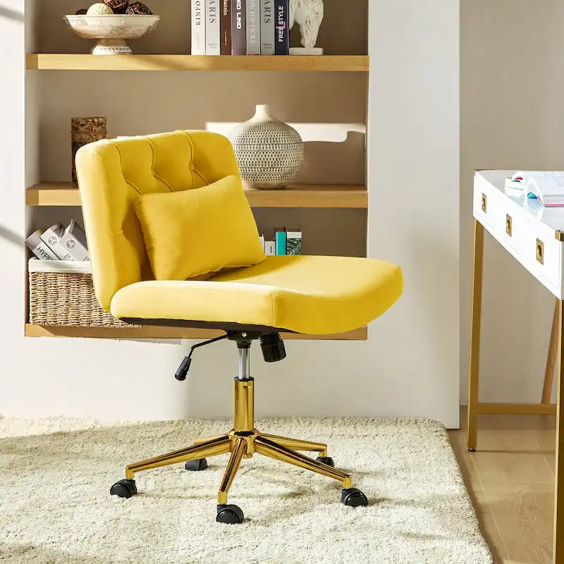 Modern Flannel Swivel And Tilt Office Chair With Backrest