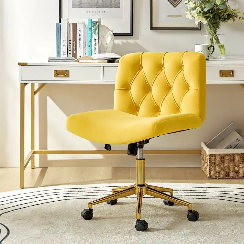 Modern Flannel Swivel And Tilt Office Chair With Backrest