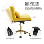Modern Flannel Swivel And Tilt Office Chair With Backrest