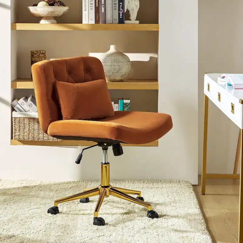 Modern Flannel Swivel And Tilt Office Chair With Backrest