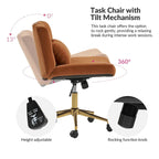 Modern Flannel Swivel And Tilt Office Chair With Backrest
