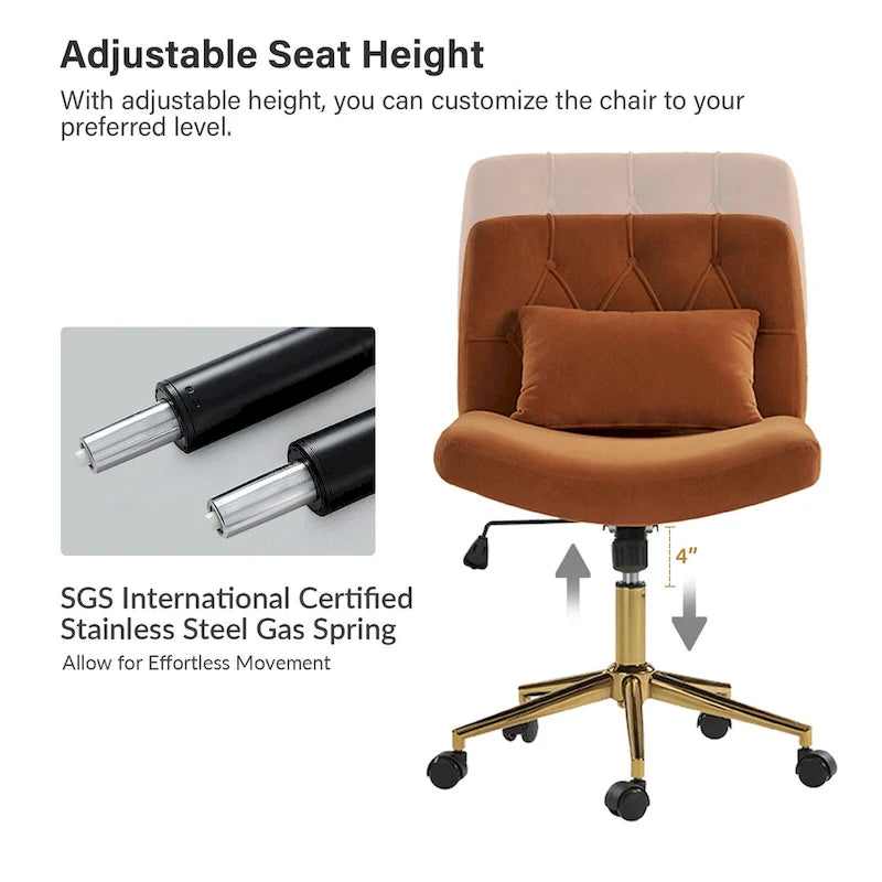 Modern Flannel Swivel And Tilt Office Chair With Backrest