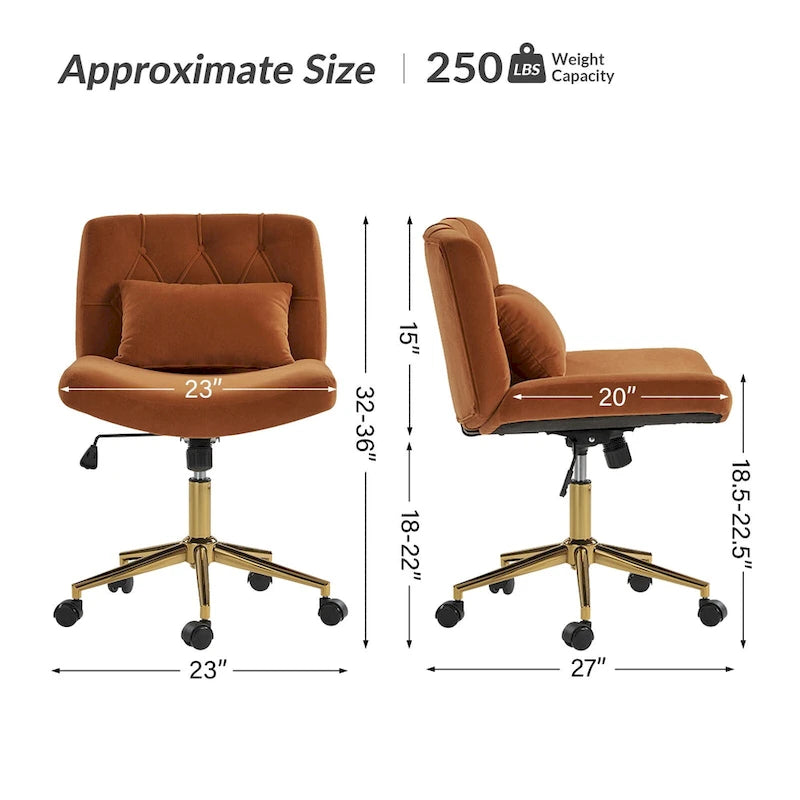 Modern Flannel Swivel And Tilt Office Chair With Backrest