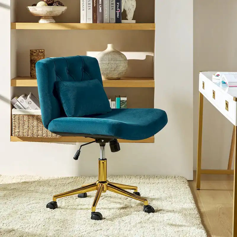 Modern Flannel Swivel And Tilt Office Chair With Backrest
