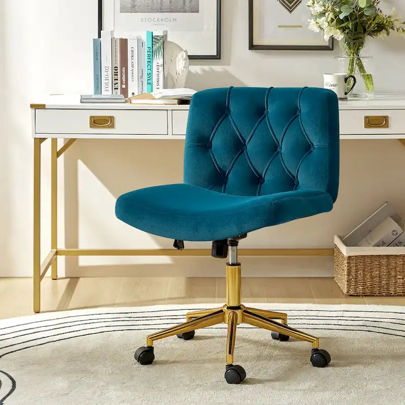 Modern Flannel Swivel And Tilt Office Chair With Backrest