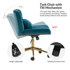 Modern Flannel Swivel And Tilt Office Chair With Backrest