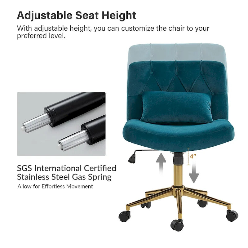 Modern Flannel Swivel And Tilt Office Chair With Backrest