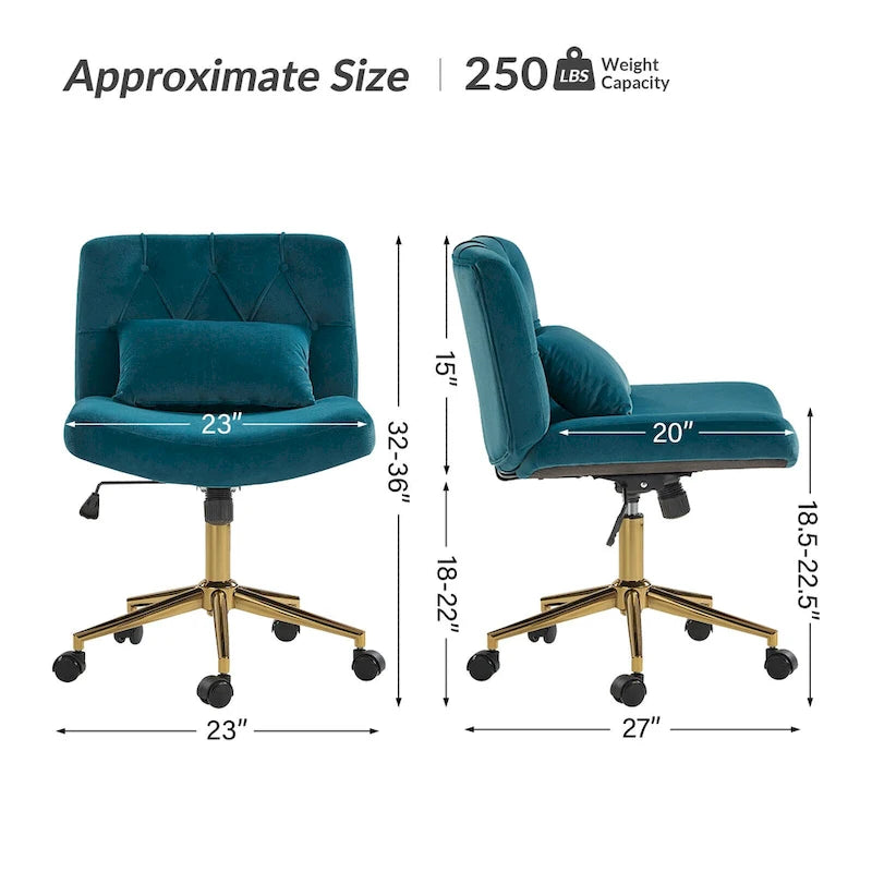 Modern Flannel Swivel And Tilt Office Chair With Backrest