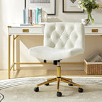 Modern Flannel Swivel And Tilt Office Chair With Backrest
