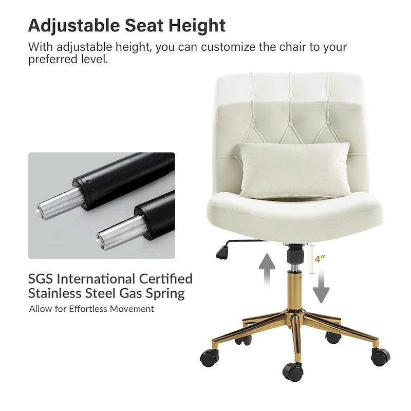 Modern Flannel Swivel And Tilt Office Chair With Backrest
