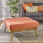 Medieval Square Footstool With Rubberwood Legs