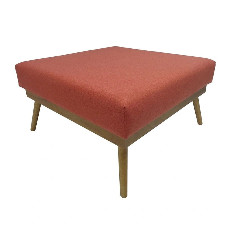 Medieval Square Footstool With Rubberwood Legs