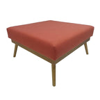 Medieval Square Footstool With Rubberwood Legs