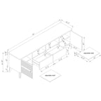 Stylish 70-Inch TV Stand with Marble-Printed Top - 70 in Width