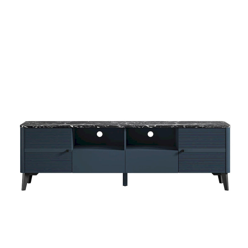 Stylish 70-Inch TV Stand with Marble-Printed Top - 70 in Width
