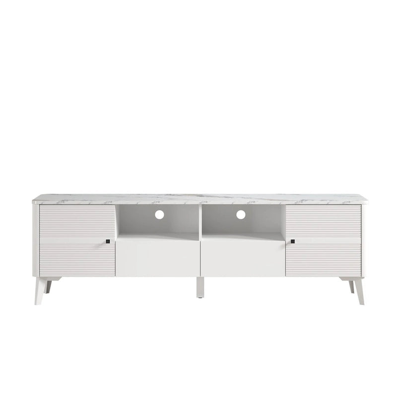 Stylish 70-Inch TV Stand with Marble-Printed Top - 70 in Width