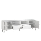 Stylish 70-Inch TV Stand with Marble-Printed Top - 70 in Width