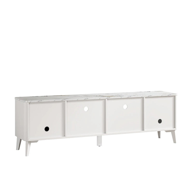 Stylish 70-Inch TV Stand with Marble-Printed Top - 70 in Width