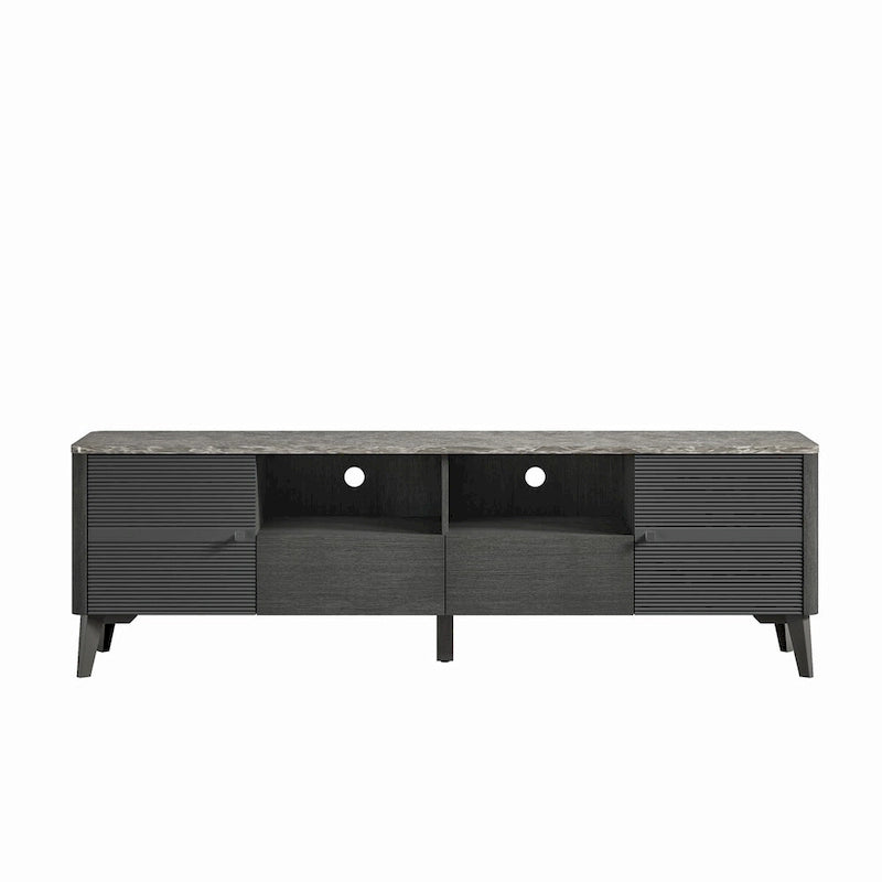 Stylish 70-Inch TV Stand with Marble-Printed Top - 70 in Width