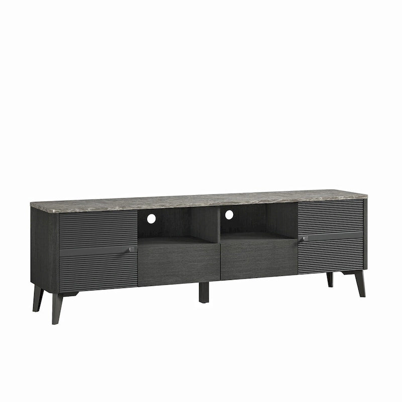 Stylish 70-Inch TV Stand with Marble-Printed Top - 70 in Width