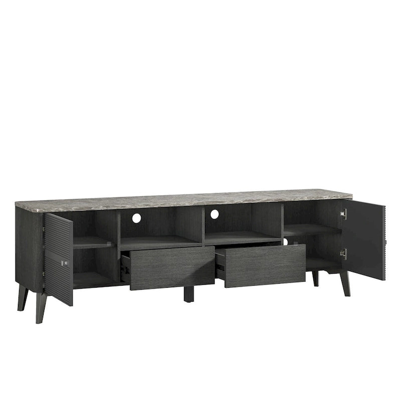 Stylish 70-Inch TV Stand with Marble-Printed Top - 70 in Width