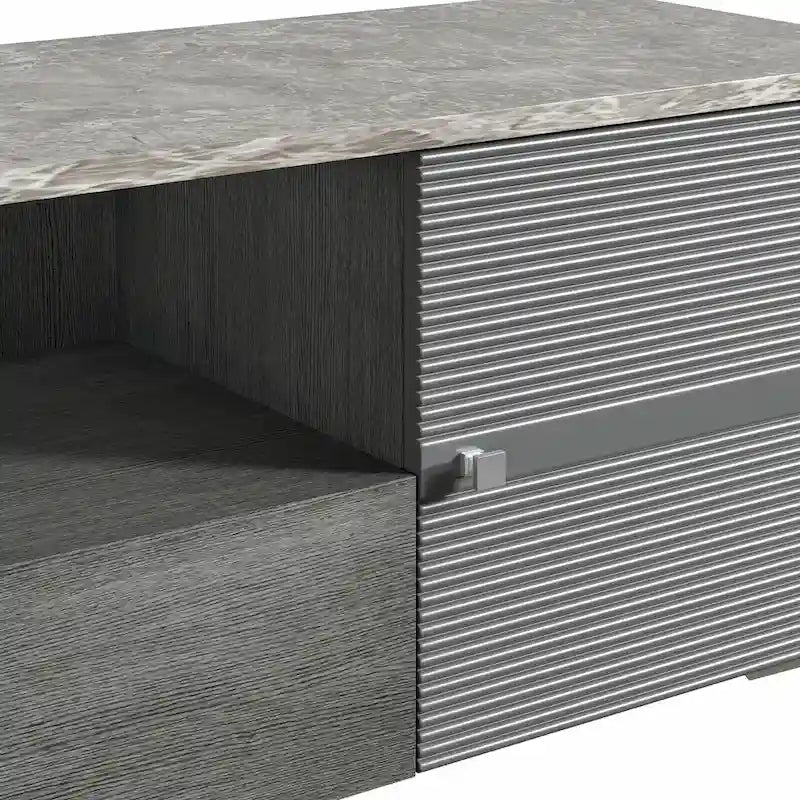 Stylish 70-Inch TV Stand with Marble-Printed Top - 70 in Width