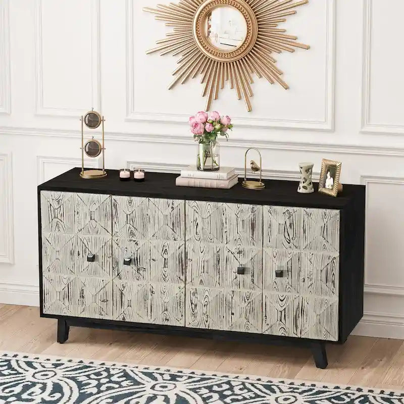 Retro-Style Sideboard, Freestanding Sideboard Storage Cabinet